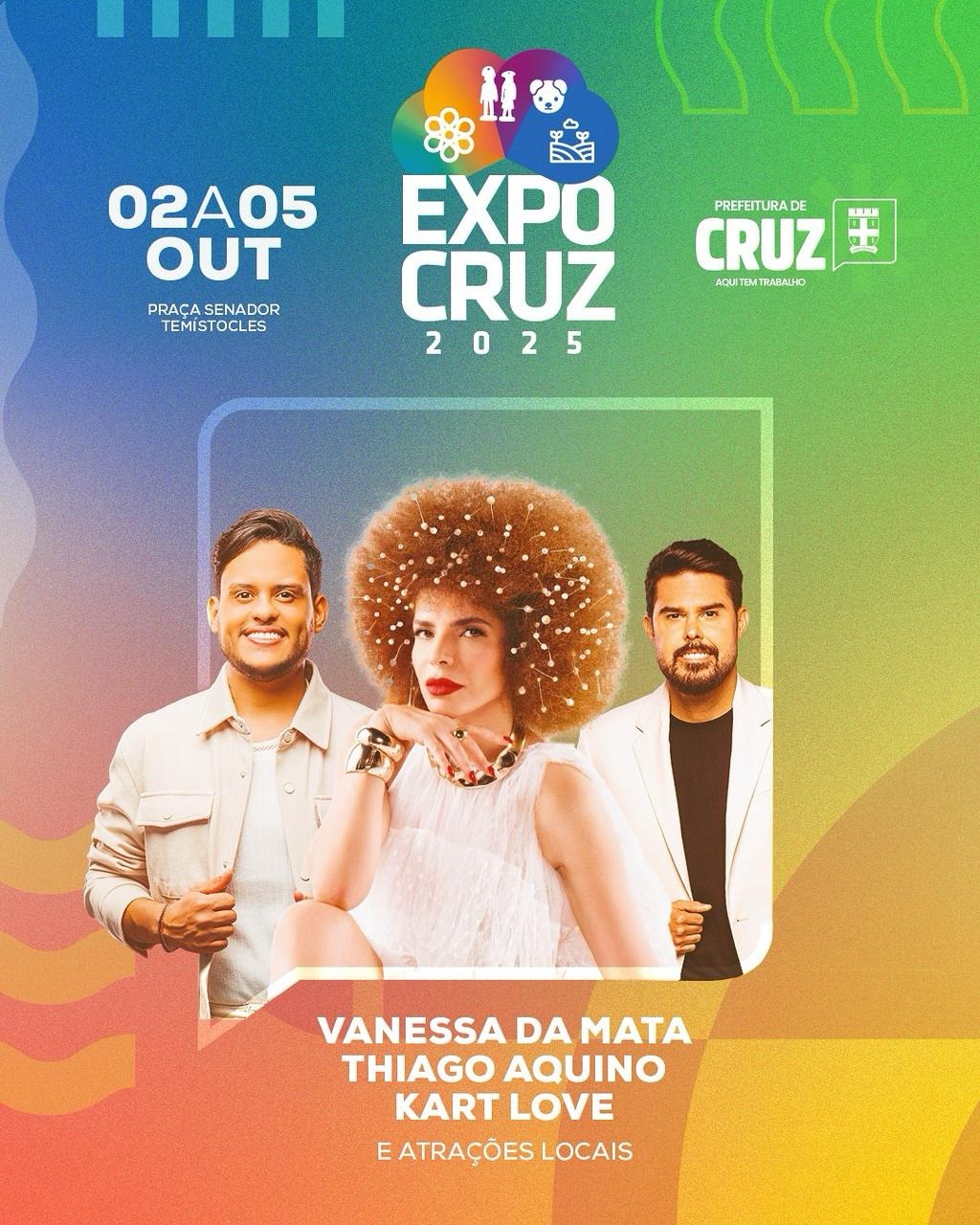 Vanessa da Mata, Thiago Aquino e Kart Love estão confirmados na ExpoCruz 2025