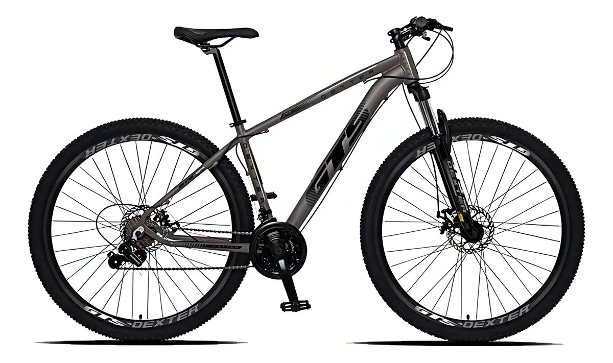 Bicicleta Aro 29 Gts Dexter 24 Marchas Freio A Disco Cor Grafite Com Preto Tamanho Do Quadro 19
