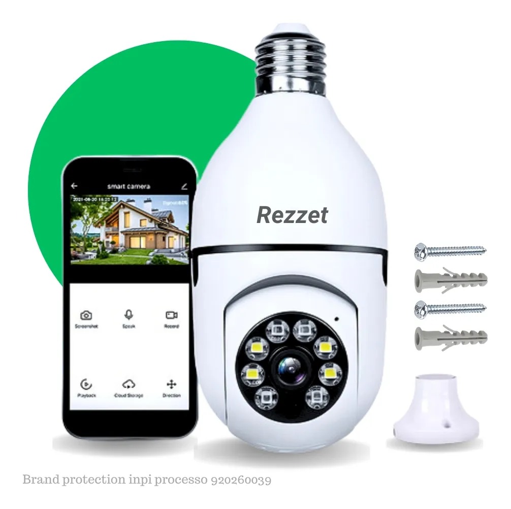 Câmera Lampada De segurança Davely Ip Wifi Com Visão Noturna Interna Externa App Yoosee Espiã 360º Cor Branco