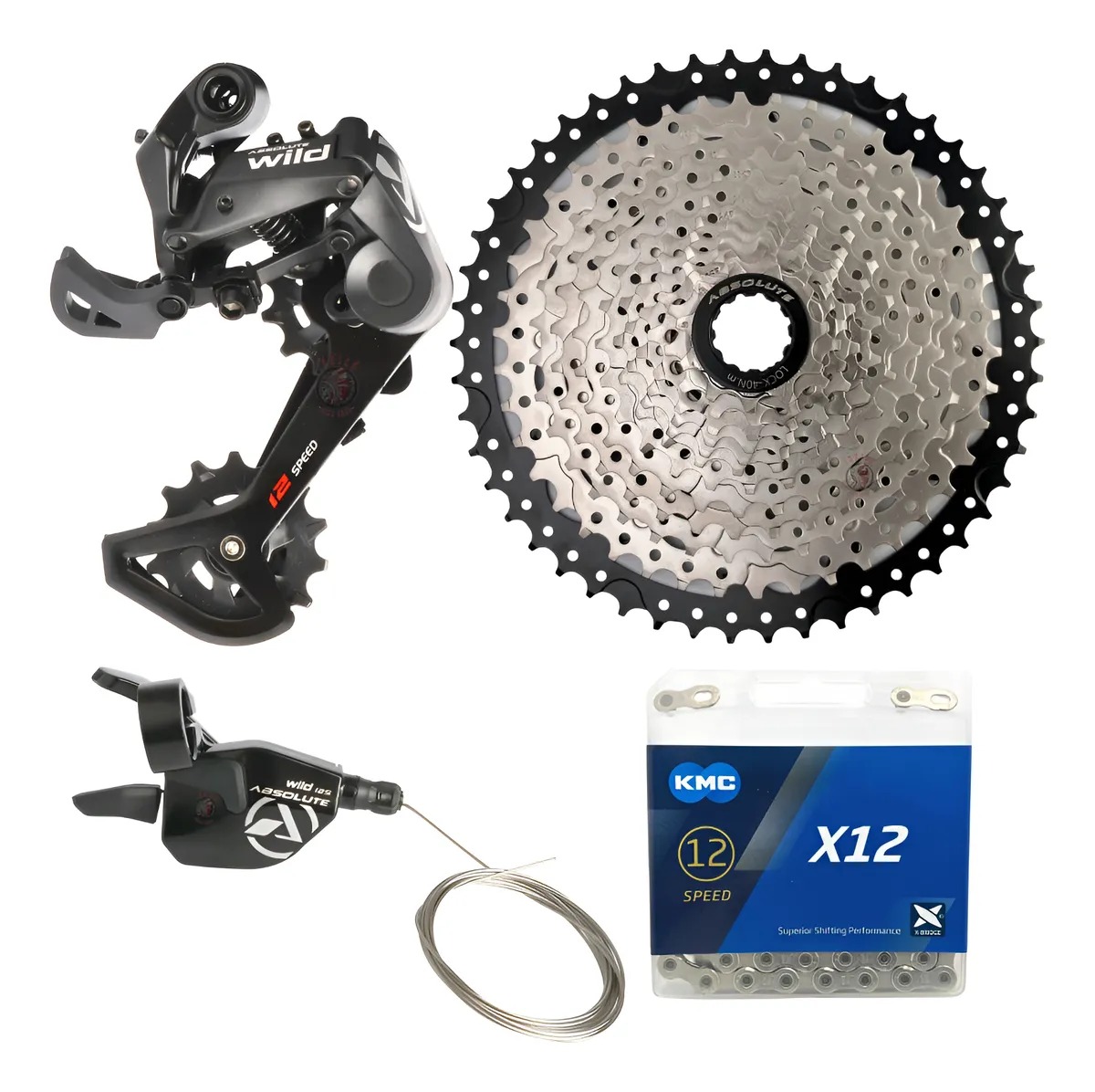 Kit Relação Absolute 12v Wild 2 1x12v Corrente Kmc K7 11/50