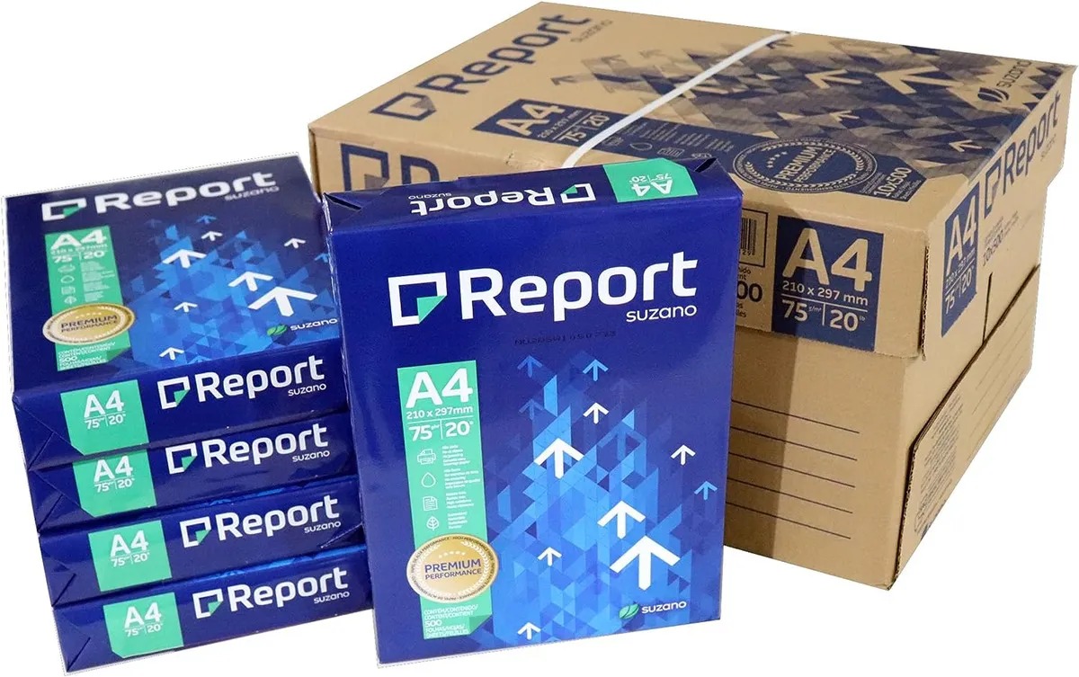 Papel A4 Report Premium 75g Caixa 10 Resmas De 500 Folhas